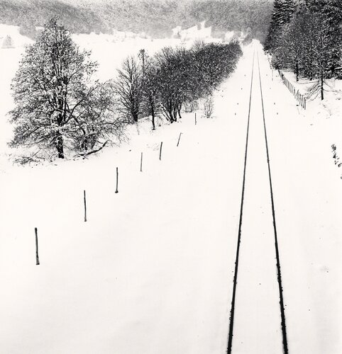 Railway Lines in Snow, Quarto Santa Chiara, Palena, Abruzzo, Italy van Michael Kenna, Fotografie te koop op Singulart
