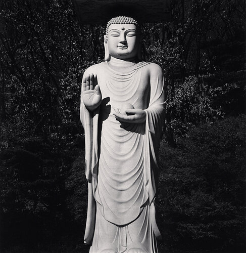 Towering Buddha, Bongeunsa Temple, Seoul, South Korea van Michael Kenna, Fotografie te koop op Singulart