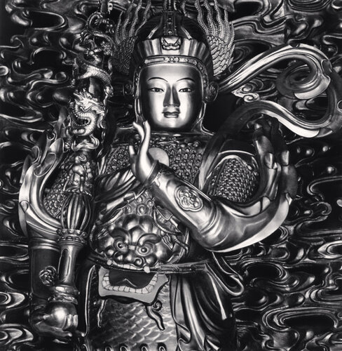 Golden Buddha, Lama Temple, Beijing, China di Michael Kenna, Fotografia in vendita su Singulart