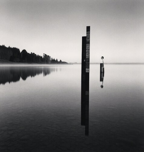 Two Water Depth Markers, Te Anau, Fiordland, New Zealand di Michael Kenna, Fotografia in vendita su Singulart