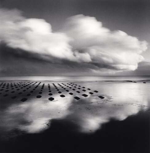 White Clouds and Seaweed Farm, Study 1, Hokkaido, Japan di Michael Kenna, Fotografia in vendita su Singulart