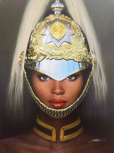 Naomi Campbell Queens Guard by Michael Moebius, Print for Sale on Singulart