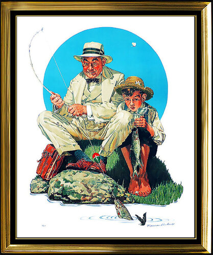 Catching the Big One van Norman Rockwell, Afdruk te koop op Singulart