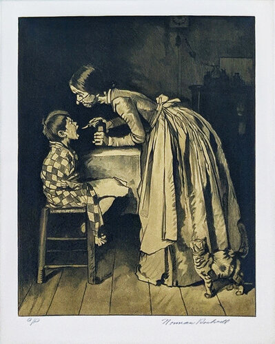 MEDICINE (SEPIA) van Norman Rockwell, Afdruk te koop op Singulart
