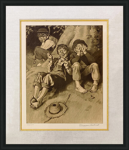 SMOKING (SEPIA) van Norman Rockwell, Afdruk te koop op Singulart