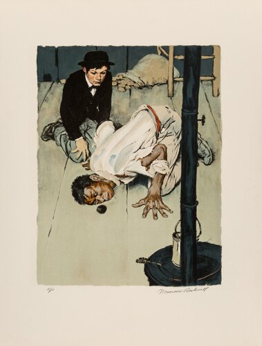 Jim got down on his knees (from Huckleberry Finn) by Norman Rockwell, 인쇄 for Sale on Singulart