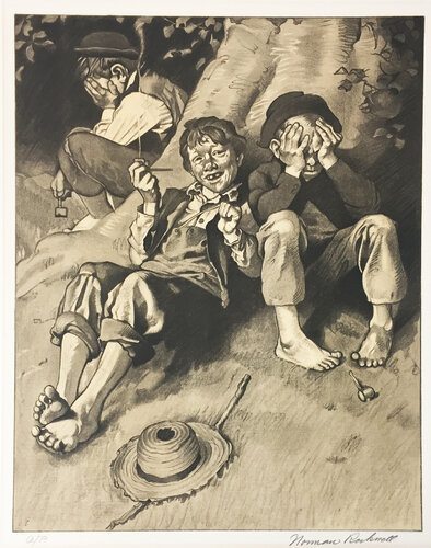 First Smoke van Norman Rockwell, Afdruk te koop op Singulart