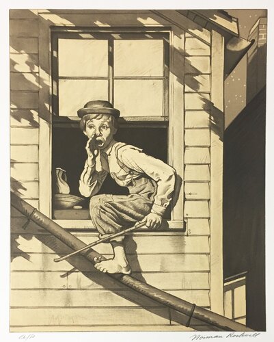 Out the Window di Norman Rockwell, Stampa in vendita su Singulart