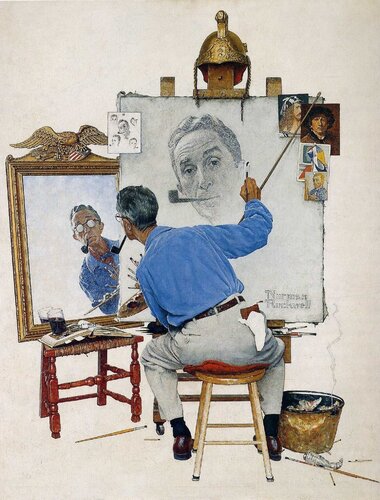 Triple Study for an Autoportrait by Norman Rockwell, 인쇄 for Sale on Singulart