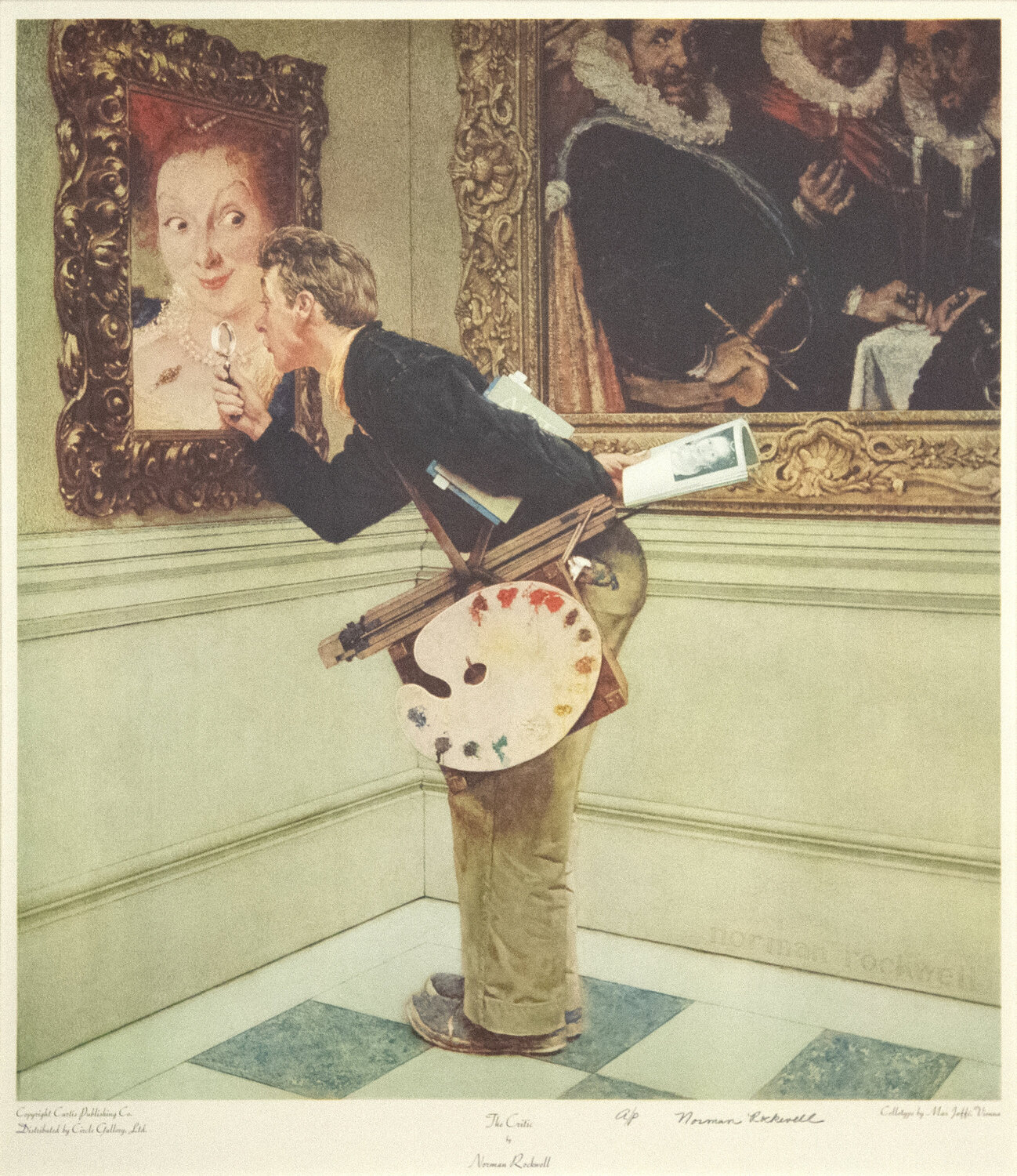 The Art Critic Norman Rockwell Stampa in vendita