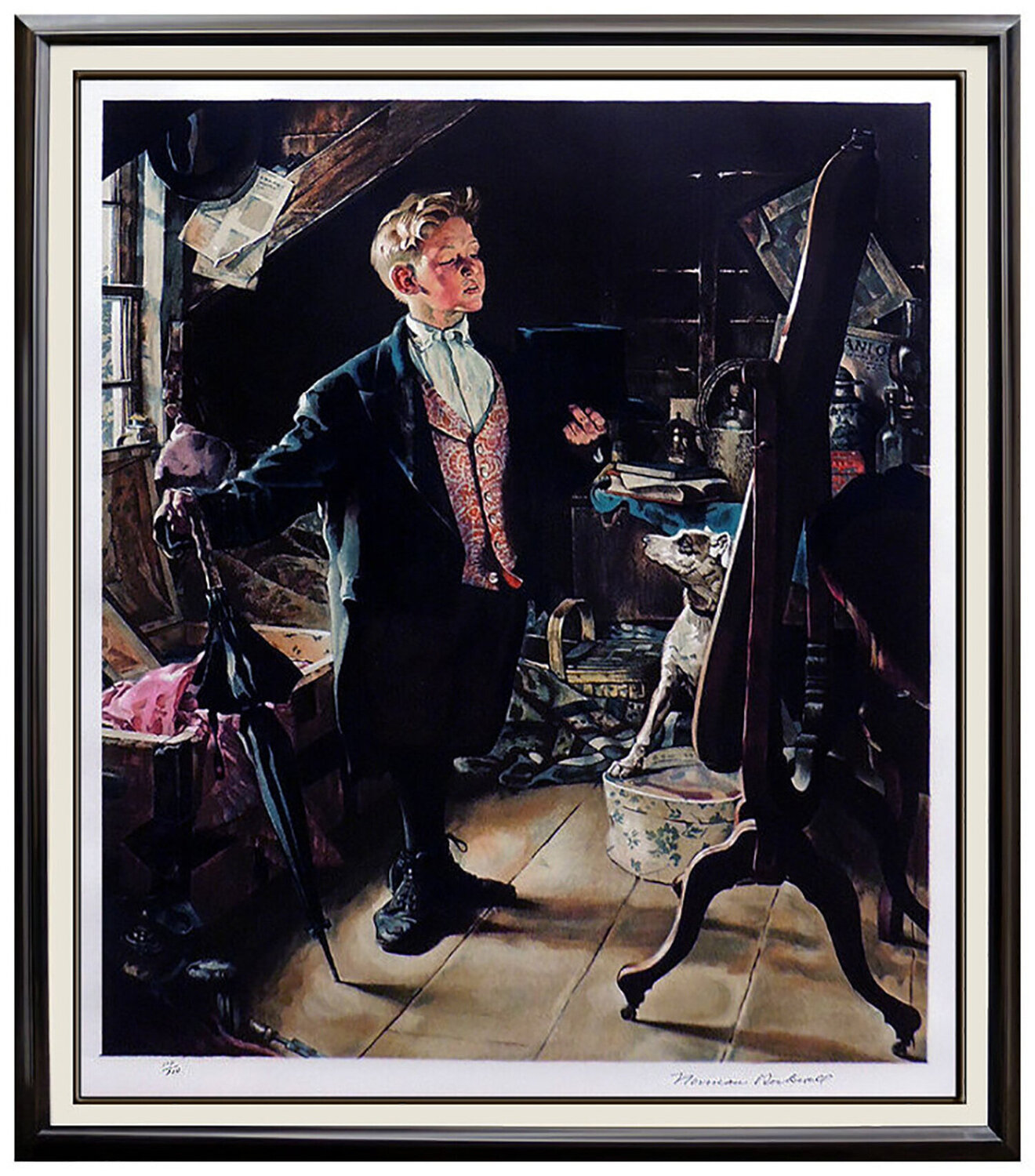 Top Hat and Tails Norman Rockwell Afdruk te koop