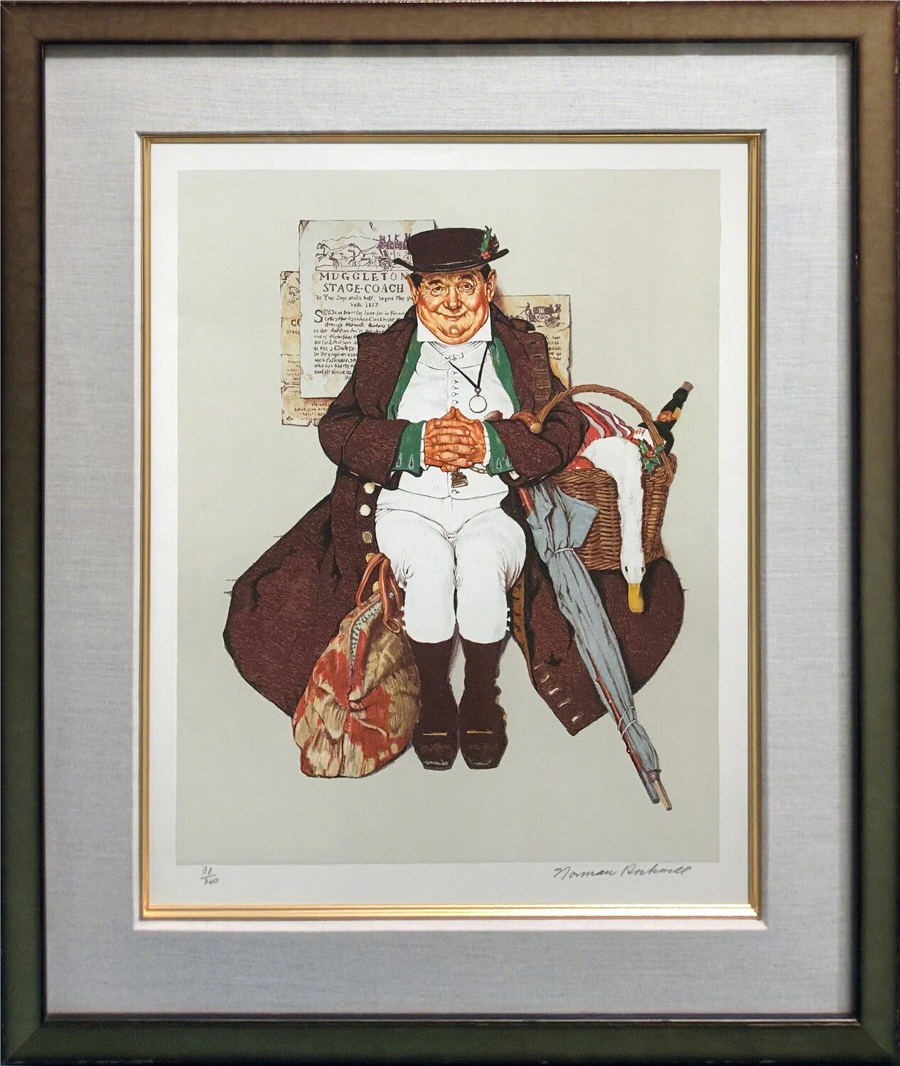 MUGGELTON'S STAGECOACH Norman Rockwell Stampa in vendita