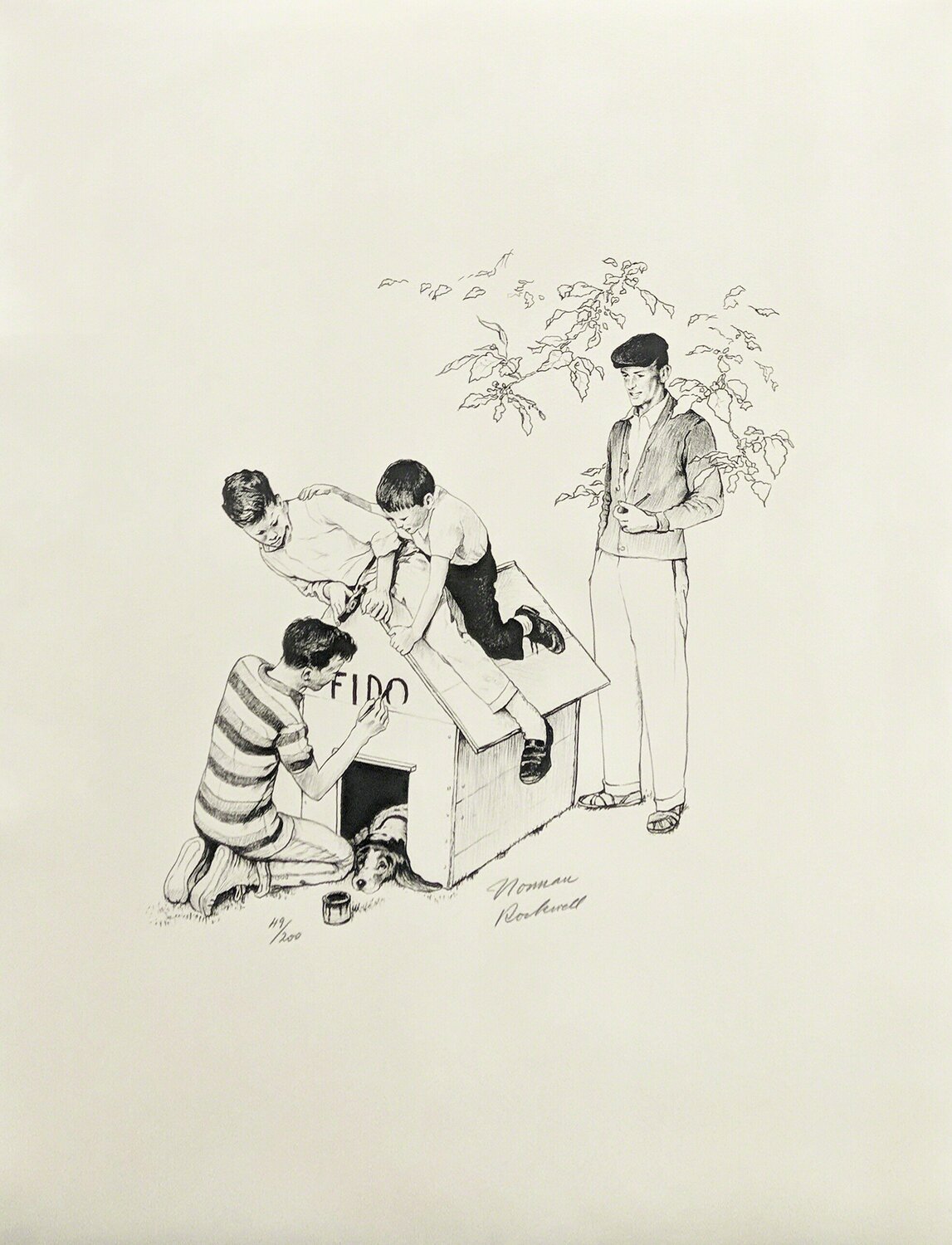 FIDO'S HOUSE Norman Rockwell Druck zu verkaufen