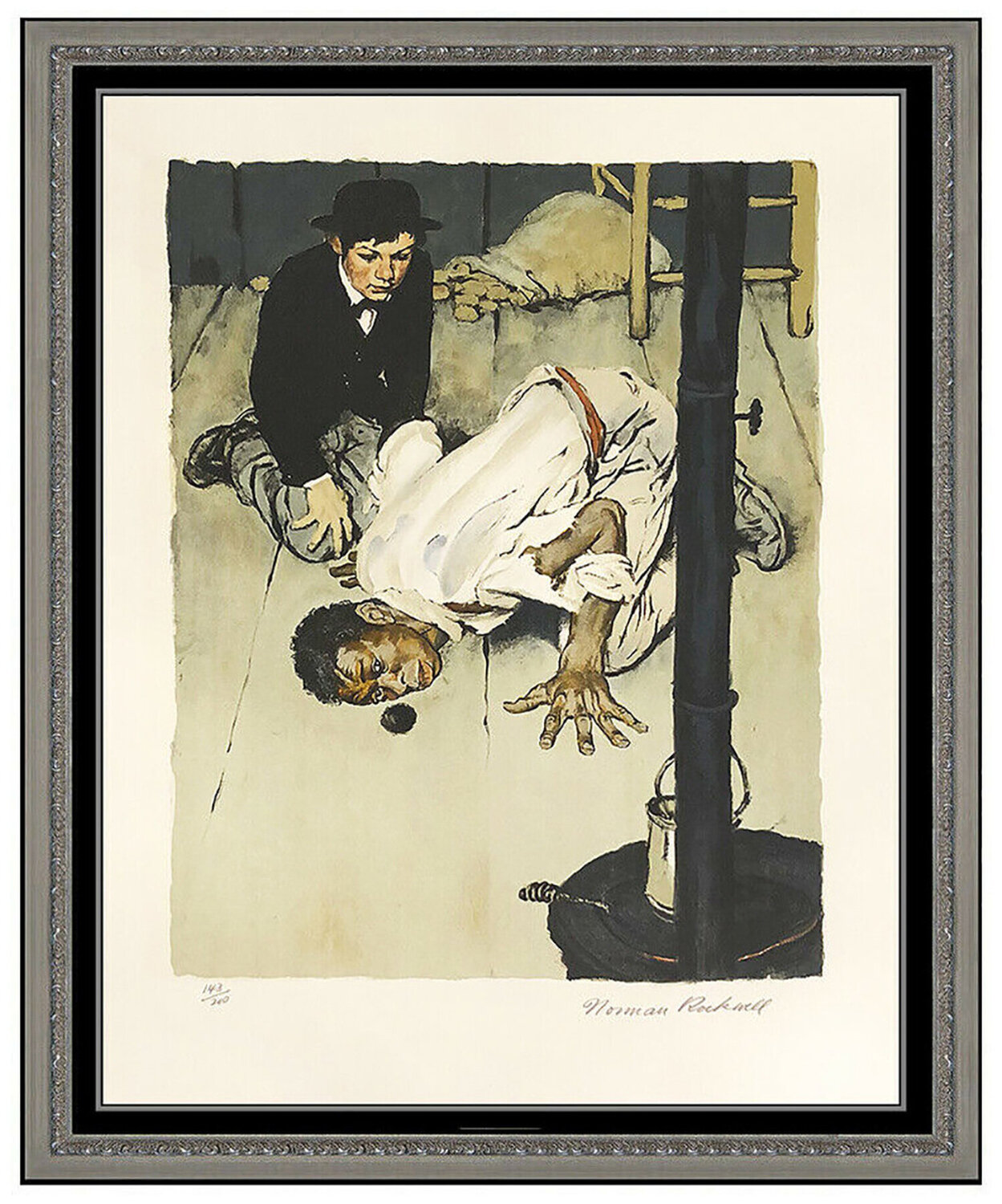 Jim Got Down on His Knees Norman Rockwell Druck zu verkaufen