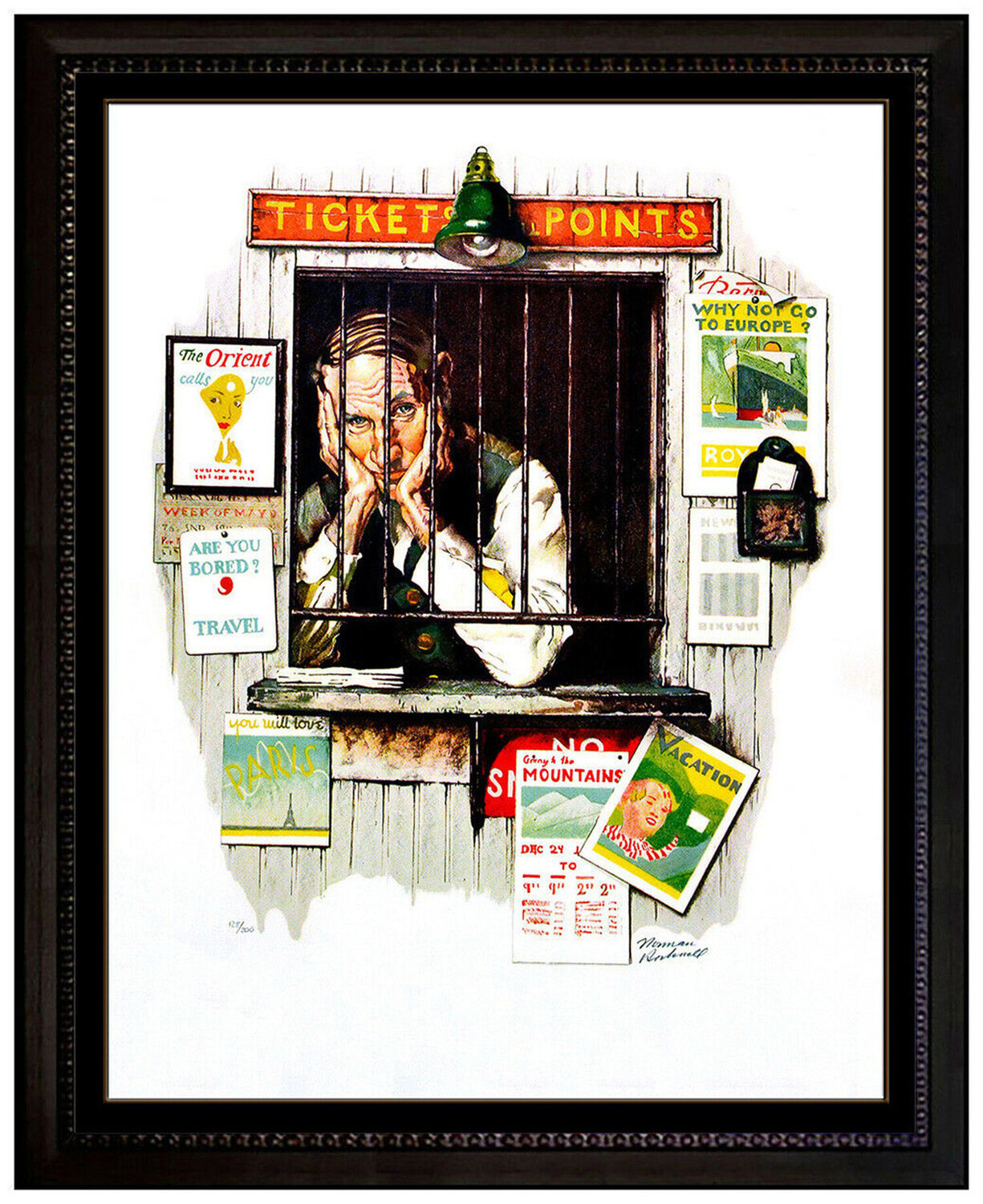 Ticket Seller Norman Rockwell Afdruk te koop