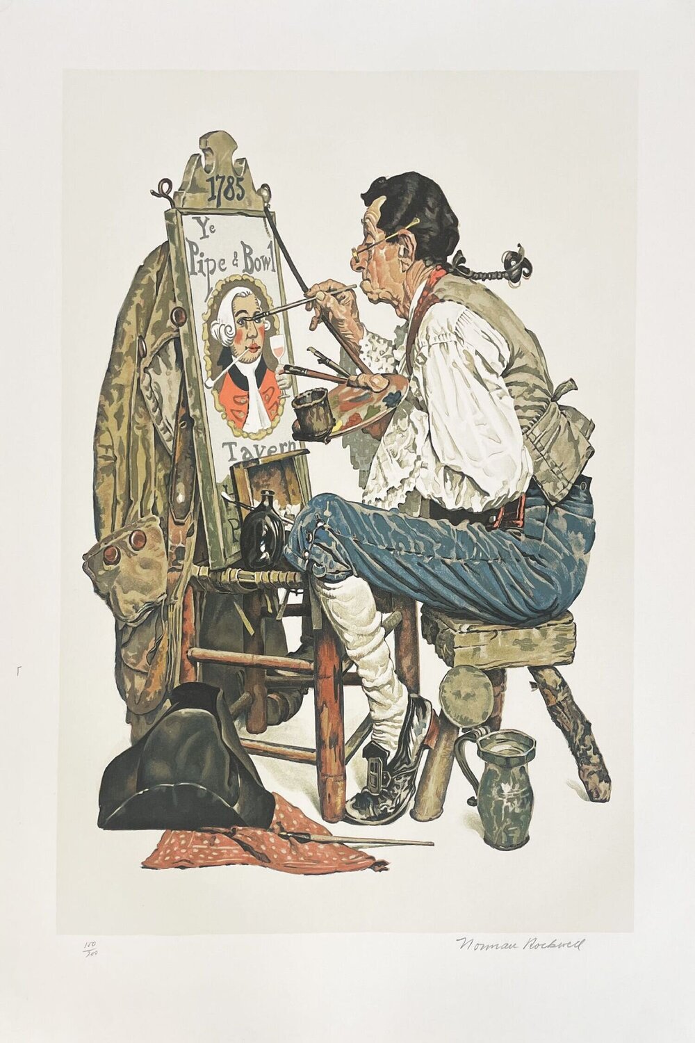 Ye Pipe & Bowl Norman Rockwell Stampa in vendita