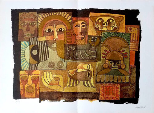DE ORBE NOVO DECADES L8 von Oswaldo Guayasamín, Druck kaufen auf Singulart