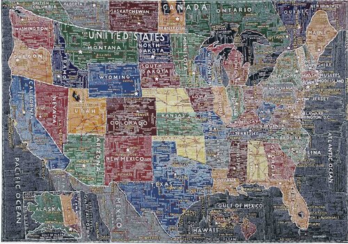 The United States (Multi-colored) by Paula Scher, 인쇄 for Sale on Singulart