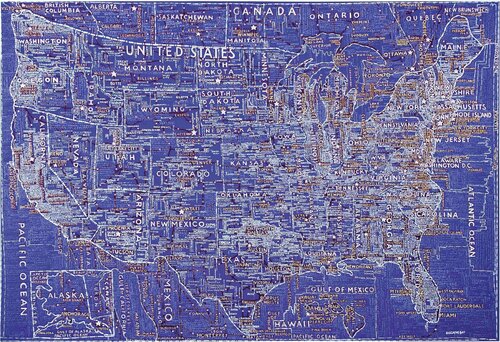 The United States (Blue) by Paula Scher, 인쇄 for Sale on Singulart