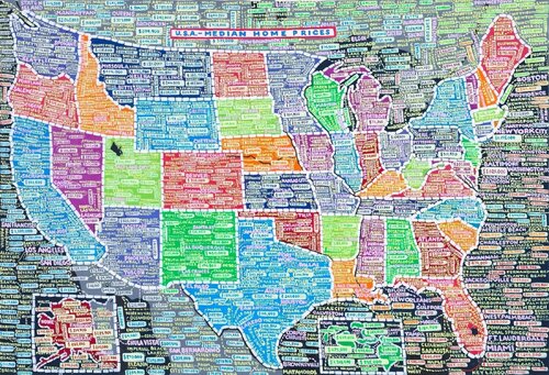 U.S.A. Median Home Prices by Paula Scher, 기타 매체 for Sale on Singulart