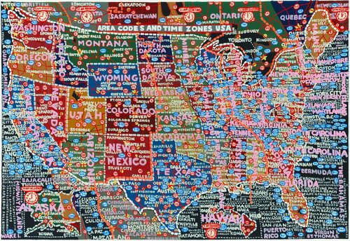 Area Codes and Time Zones van Paula Scher, Schilderij te koop op Singulart