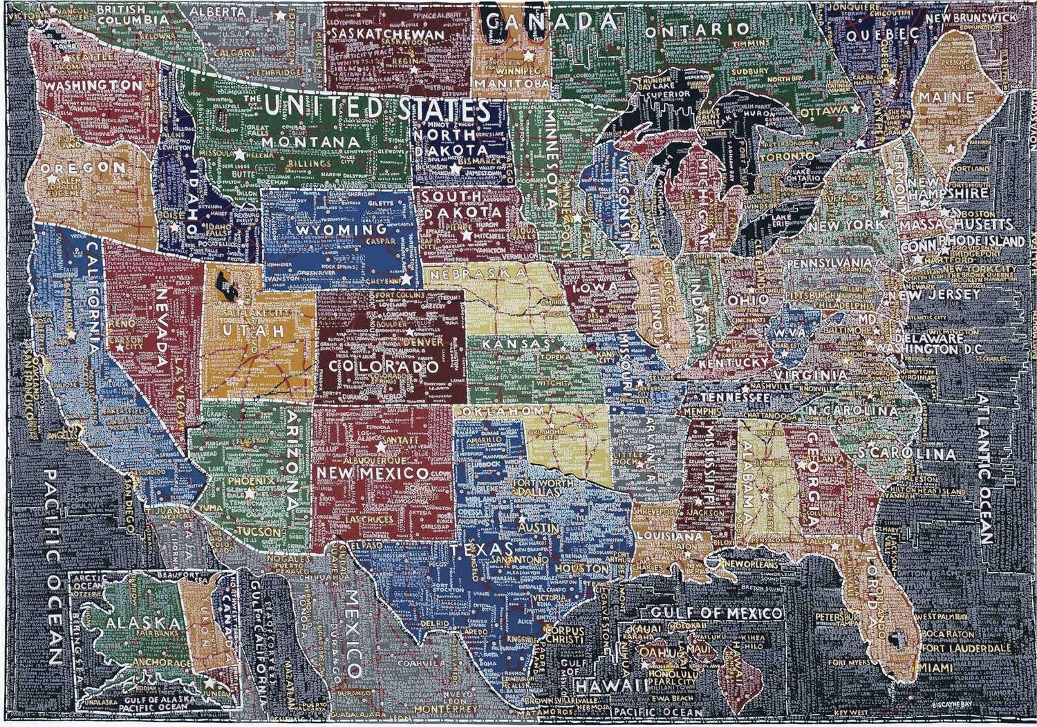 The United States (Multi-colored) Paula Scher Stampa in vendita