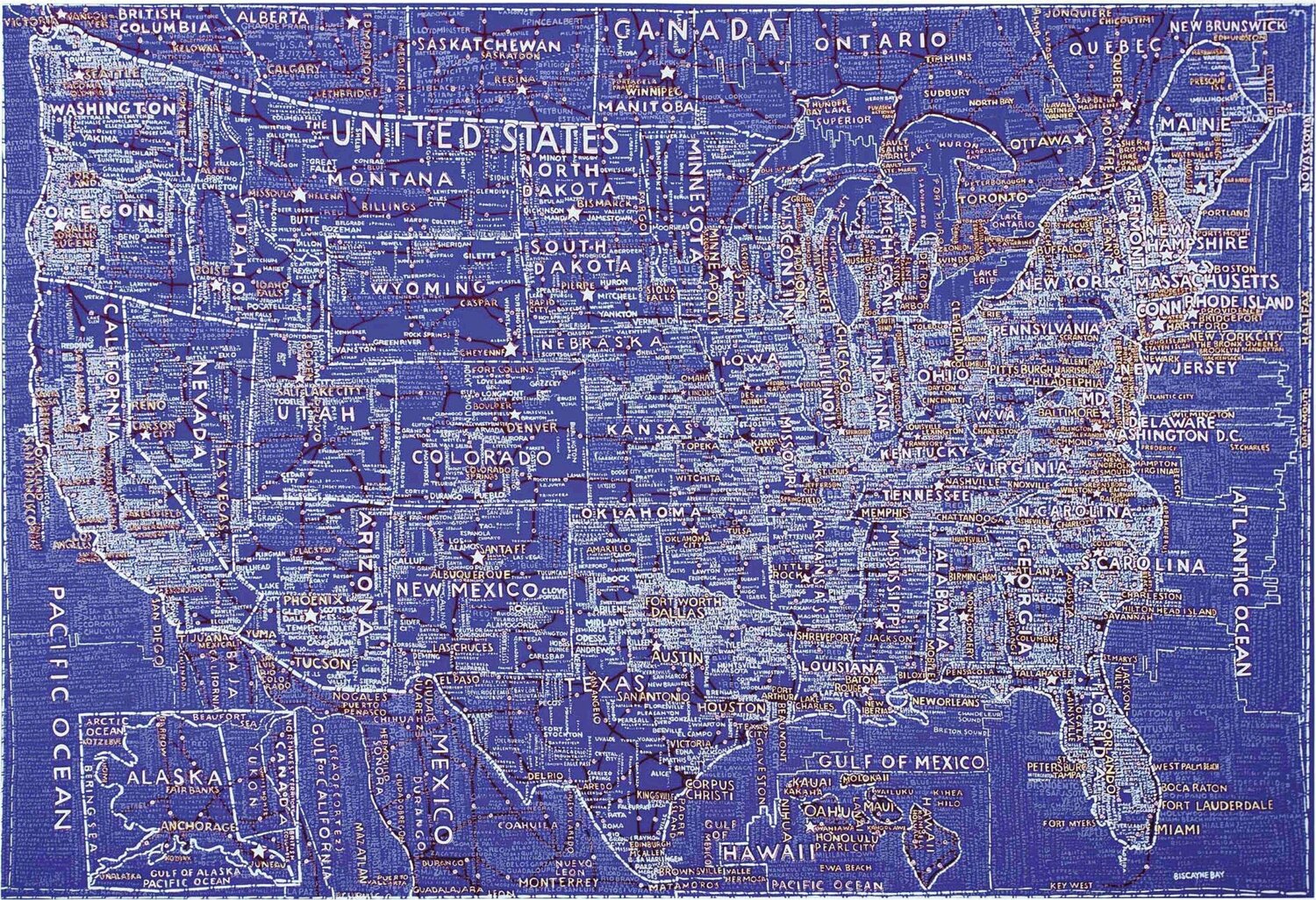The United States (Blue) Paula Scher Stampa in vendita