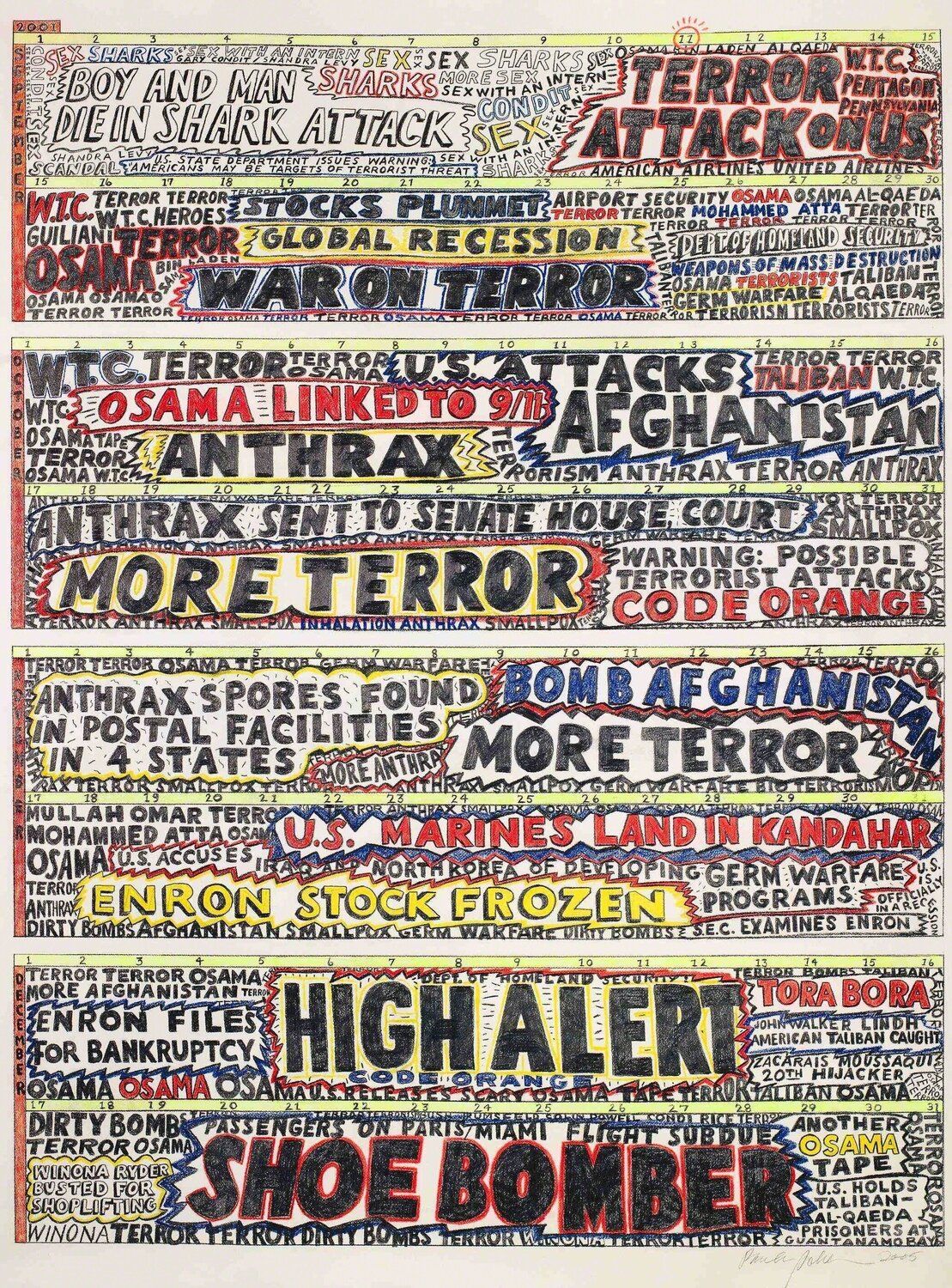 Shock and Awe Paula Scher Opera su carta in vendita