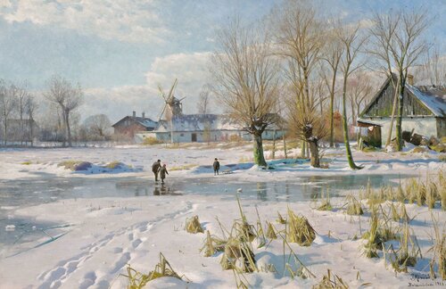 Winter's Magic van Peder Mørk Mønsted, Schilderij te koop op Singulart