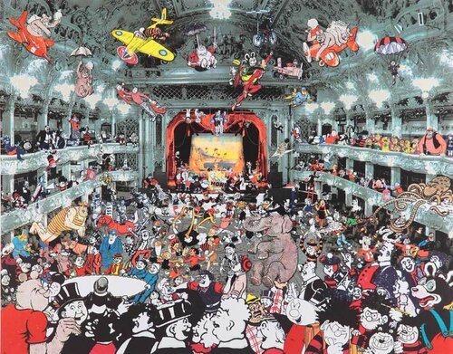Marcel Duchamp's World Tour - DC Thomson Reunion at the Tower Ballroom Blackpool di Peter Blake, Stampa in vendita su Singulart