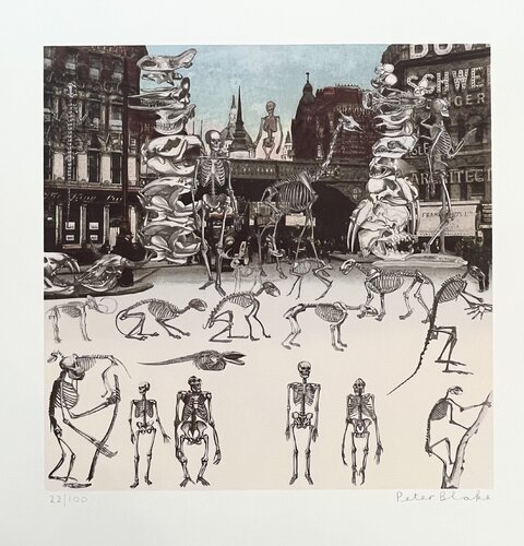 Ludgate Circus, Day of the Skeletons di Peter Blake, Stampa in vendita su Singulart