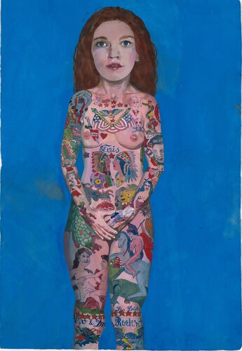 Tattoeted Lady van Peter Blake, Schilderij te koop op Singulart