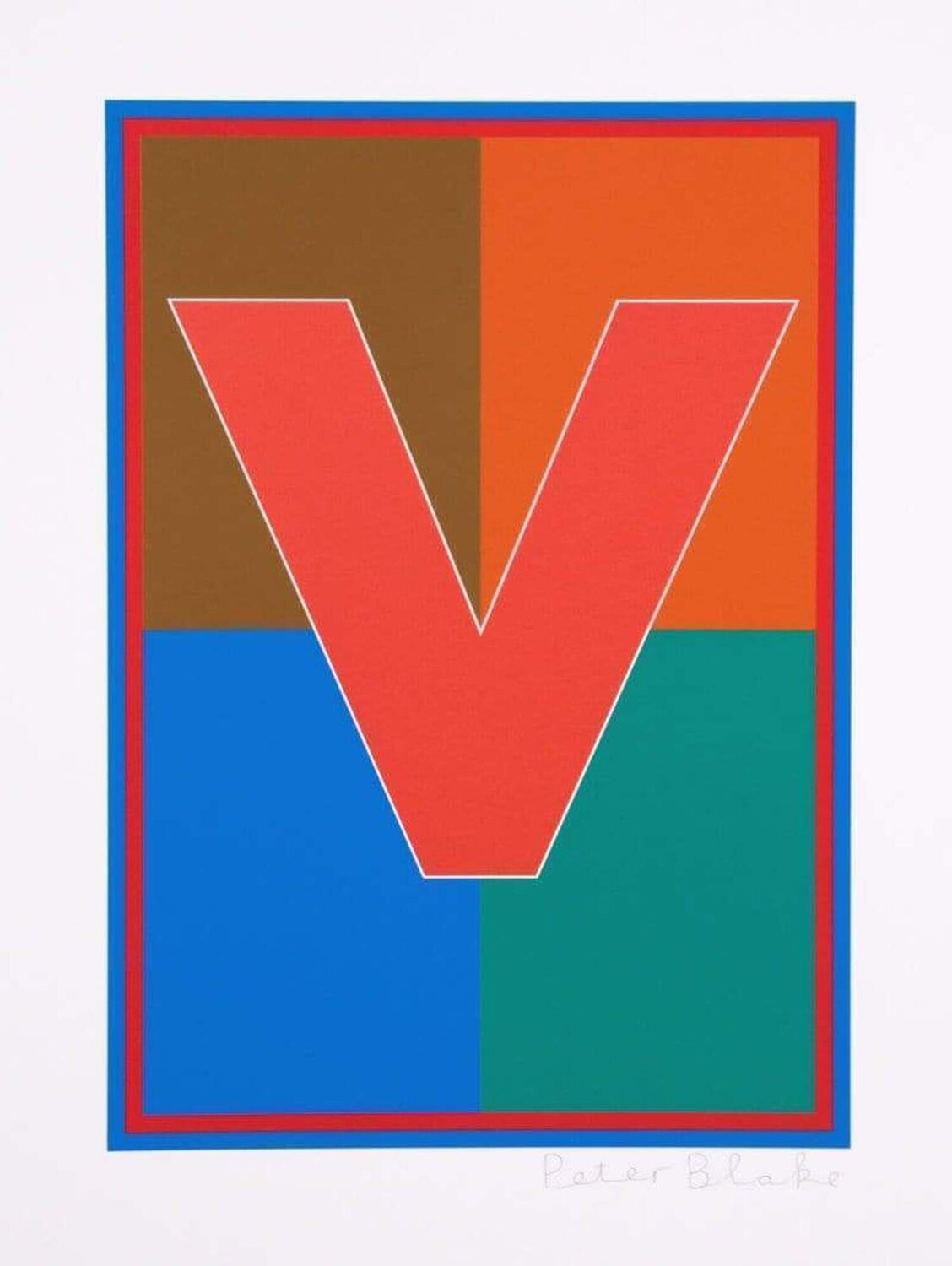 Dazzle Alphabet V Peter Blake Stampa in vendita