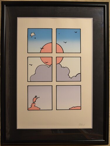 Landscape Through Window - Limited Edition Serigraph by Peter Max par Peter Max, Édition en vente sur Singulart