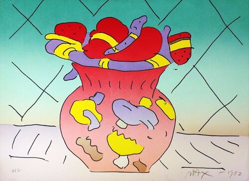 RED VASE par Peter Max, Édition en vente sur Singulart