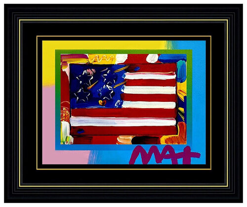 Flag With Heart par Peter Max, Peinture en vente sur Singulart