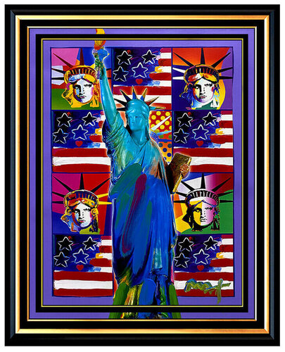 GOD BLESS AMERICA: 5 LIBERTIES par Peter Max, Œuvre sur papier en vente sur Singulart