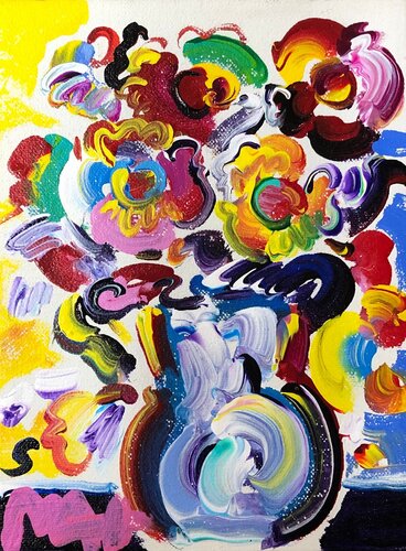 Vase of Flowers van Peter Max, Schilderij te koop op Singulart