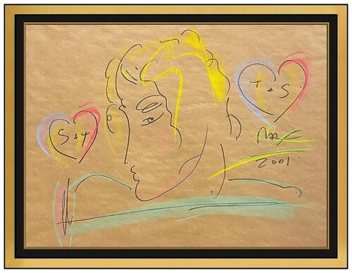 Hearts for Flower Lady van Peter Max, Werk op papier te koop op Singulart