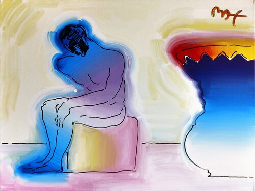 BLUE THINKER par Peter Max, Peinture en vente sur Singulart