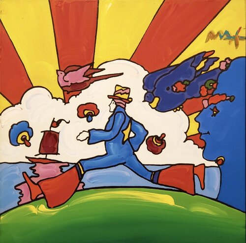Cosmic Runner par Peter Max, Peinture en vente sur Singulart