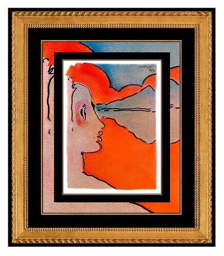 Beauty Profile 93 par Peter Max, Œuvre sur papier en vente sur Singulart