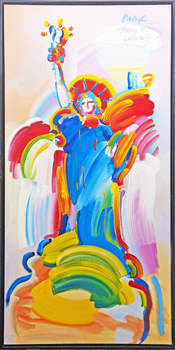 STATUE OF LIBERTY (HUGE PAINTING) par Peter Max, Peinture en vente sur Singulart