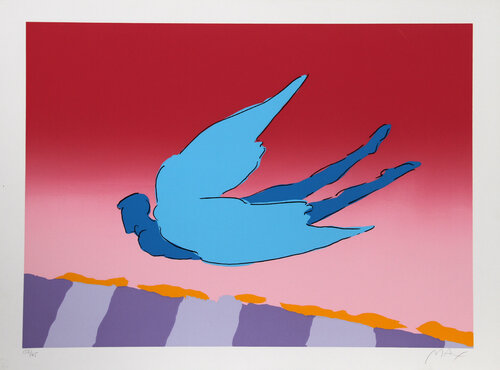 Pink Sky Flyer di Peter Max, Stampa in vendita su Singulart
