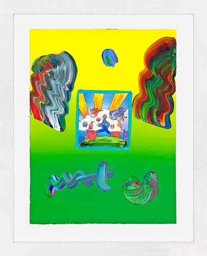 Cosmic Runner (unique mixed media on paper) by Peter Max, Painting for Sale on Singulart