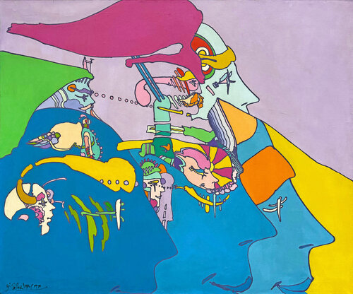 Intricacies Of The Mind (huge original painting) de Peter Max, Pintura a la venta en Singulart