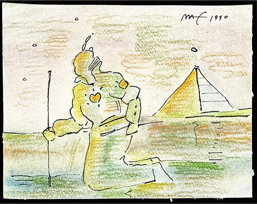 Guardian Ver. II (framed original drawing on paper) von Peter Max, Werk auf Papier kaufen auf Singulart