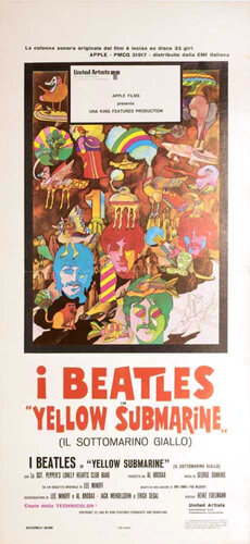 Rare Original 1968 Beatles Yellow Submarine Italian Poster (Locandina) by Peter Max, Print for Sale on Singulart