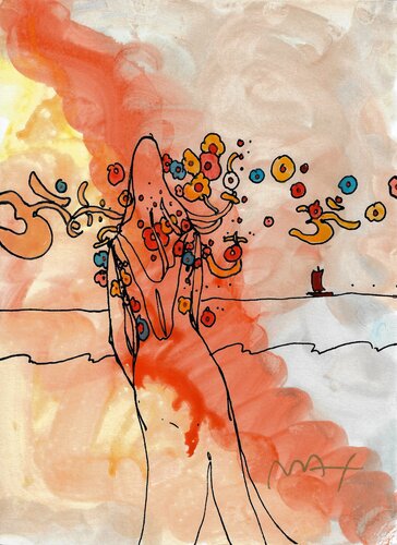 Mermaid with Sailboat by Peter Max, Other Media for Sale on Singulart