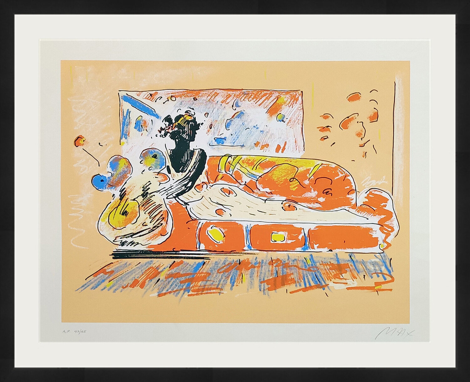 LADY ON COUCH Peter Max